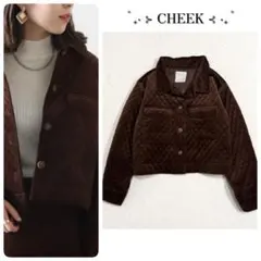 【 CHEEK 】 コーデュロイ キルティングジャケット ブルゾン Mのサムネイル