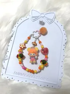 カラフルビーズDIMO付きストラップ