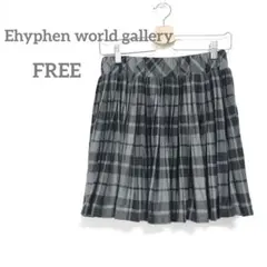 イーハイフン ワールド ギャラリー　プリーツミニスカート　グレー系　フェミニン