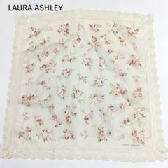 LAURA ASHLEY 大判 ハンカチ ローズ レース 46cm アイボリーのサムネイル