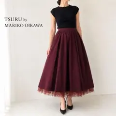 TSURU by MARIKO OIKAWA チュール ロングスカート ボルドーのサムネイル