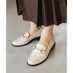 RANDA キルティングローファーシューズ （IVORY）　Mサイズ