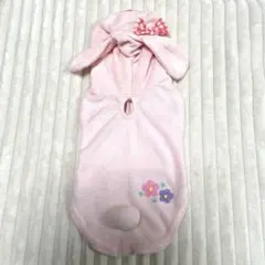 犬　小型犬　洋服　うさぎ耳付きピンク犬服　Ｓサイズ