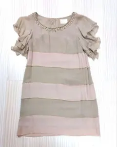 グレースクラス　グレースコンチネンタル　ワンピース　シルク　ベージュ　ピンク