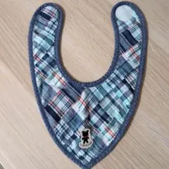 MIKI HOUSE スタイ よだれかけ チェック柄 くま