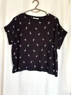 フラミンゴ柄 半袖Tシャツ カットソーのサムネイル