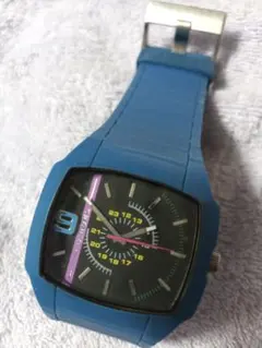 DIESEL DZ-1323 青 シリコンバンド 腕時計