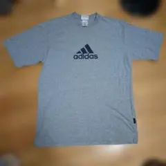 90s アディダス tシャツ 万国旗タグ　霜降グレー杢
