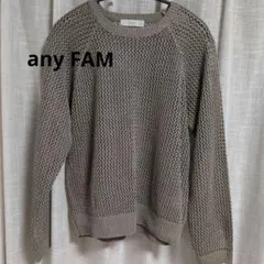 any FAM ラメ入り メッシュニット 長袖