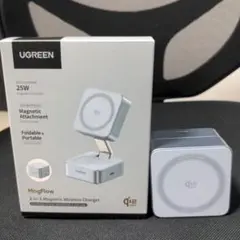 美品 UGREEN MagFlow 2-in-1 ワイヤレス充電器