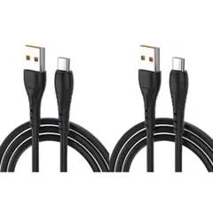 2本 1M 充電ケーブル 急速充電 タイプc 充電 ケーブル 急速 ブラック