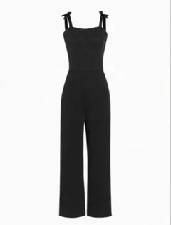 SHEIN 肩リボン ブラックサロペット オールインワン