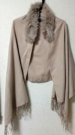 【インデックス】ファー付きストール /ベージュ