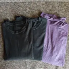 ヒートテック 3枚 黒 紫