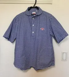 美品 日本製 ダントン 丸襟 プルオーバーシャツ ギンガムチェック