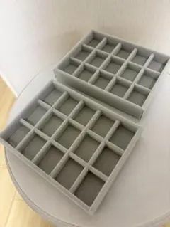 無印良品　重なるベロアケース格子　アクリルケース用