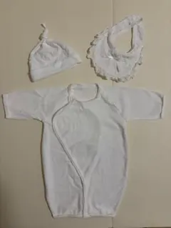 ホワイト ベビー セレモニードレス 3点セット　50-60cm 匿名配送