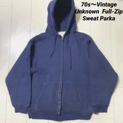 70s〜Vintage Unknownヴィンテージフルジップ 裏サーマルパーカー