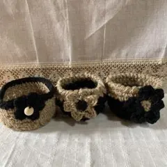 ハンドメイド 麻紐鉢カバー 3個セット