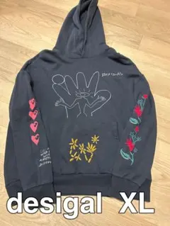 3*M様 desigal 刺繍入りパーカー XL 黒のサムネイル