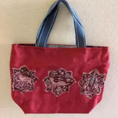 赤い刺繍エコバッグ
