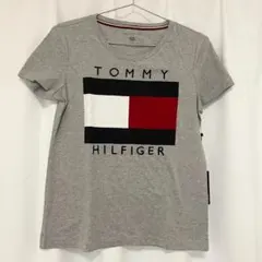 トミーヒルフィガー ロゴ プリント Tシャツ グレー XS 定番 シグネチャー
