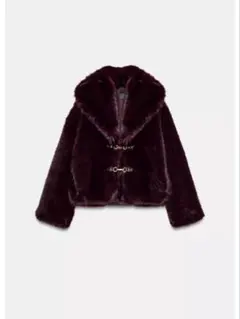 ダークパープル ファーショートジャケット 値下げ可