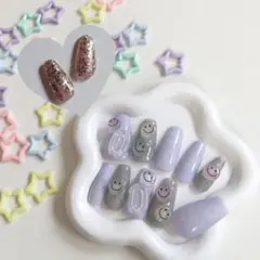 【SALE】ネイルチップ♡メンカラ／推し活／韓国／ギャル／サンリオ　004