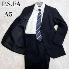 P.S.FA メンズスーツ 背抜き 黒 シャドーストライプ 92A5 170
