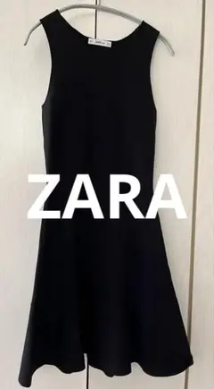 ZARA ブラック ニットノースリーブ ワンピース S