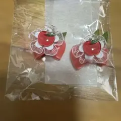 犬用 リンゴモチーフ花飾り 2個セット