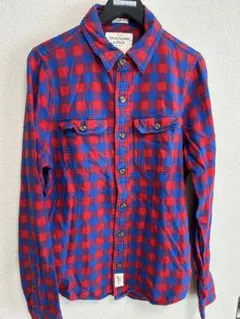 Abercrombie & Fitch 赤青チェックネルシャツ M