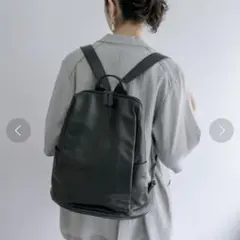 美品 イアパピヨネ 《A４対応/本革》レザースタンドリュック2 ブラック