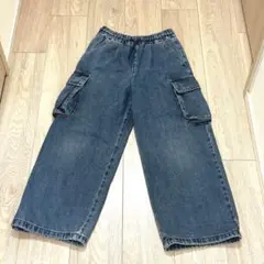 D87 GU カーゴデニムパンツ S(140) キッズ