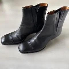 plus by chausser レザー　サイドゴアブーツ 黒 23.5cm