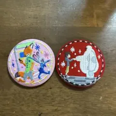 ディズニー　刺繍缶バッチ　ズートピア　ベイマックス