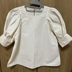 NATURAL BEAUTY BASIC 半袖ブラウス アイボリー Sのサムネイル
