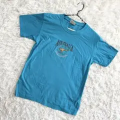 Oz Designs tシャツ 半袖　オーストラリア　刺繍　ブルー　（S相当）
