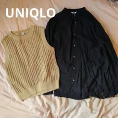 ユニクロ　ニットベスト　シアーシャツ