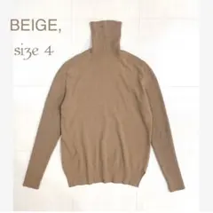 BEIGE, ウール カシミヤ混 タートルネック ニット