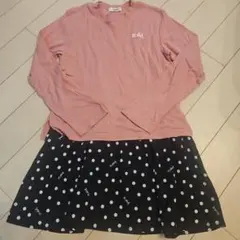 美品♡エックスガールxgirl ドット柄切り替えワンピース 長袖　プチバトー