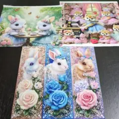 【訳あり】未使用　可愛いウサギちゃん＆ワンちゃんパネル生地3枚です。