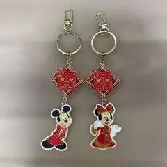 上海ディズニー　Disney ミッキー ミニー キーホルダー 2点セットのサムネイル