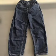 GU バレルレッグジーンズ　ラインストーン付き ネイビー　160センチ