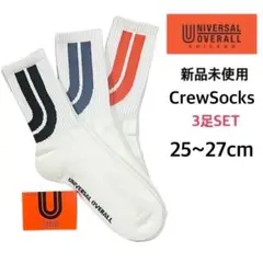 【ユニバーサルオーバーオール】新品 ビッグロゴ ソックス 3足 25-27cm