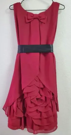 【après jour】2wayシフォン薔薇ドレス M レッドのサムネイル