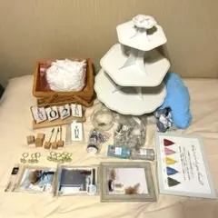 結婚式　ウェルカムスペースグッズ　カレンダー ドレス当て 写真スタンド他 海 夏