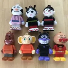 中古))アンパンマンブロックラボ　人形　７体