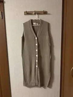 todayful ベージュ ニットロングベストのサムネイル
