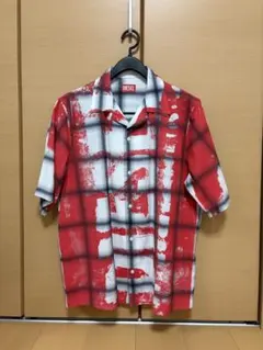 【K・Tackey様専用】DIESEL 大判チェック ロゴ オープンカラーシャツ